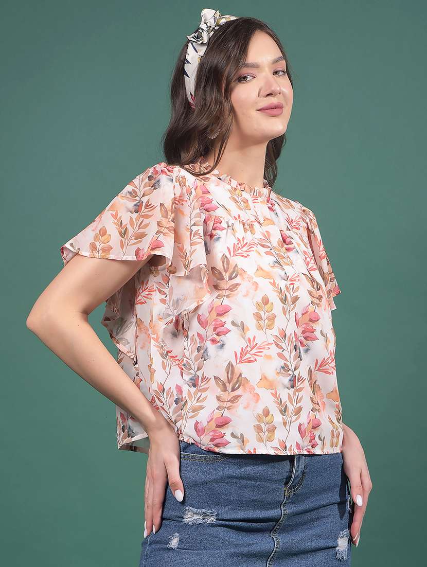 women floral printed round neck regular top - 21916086 - Standard Image - 2