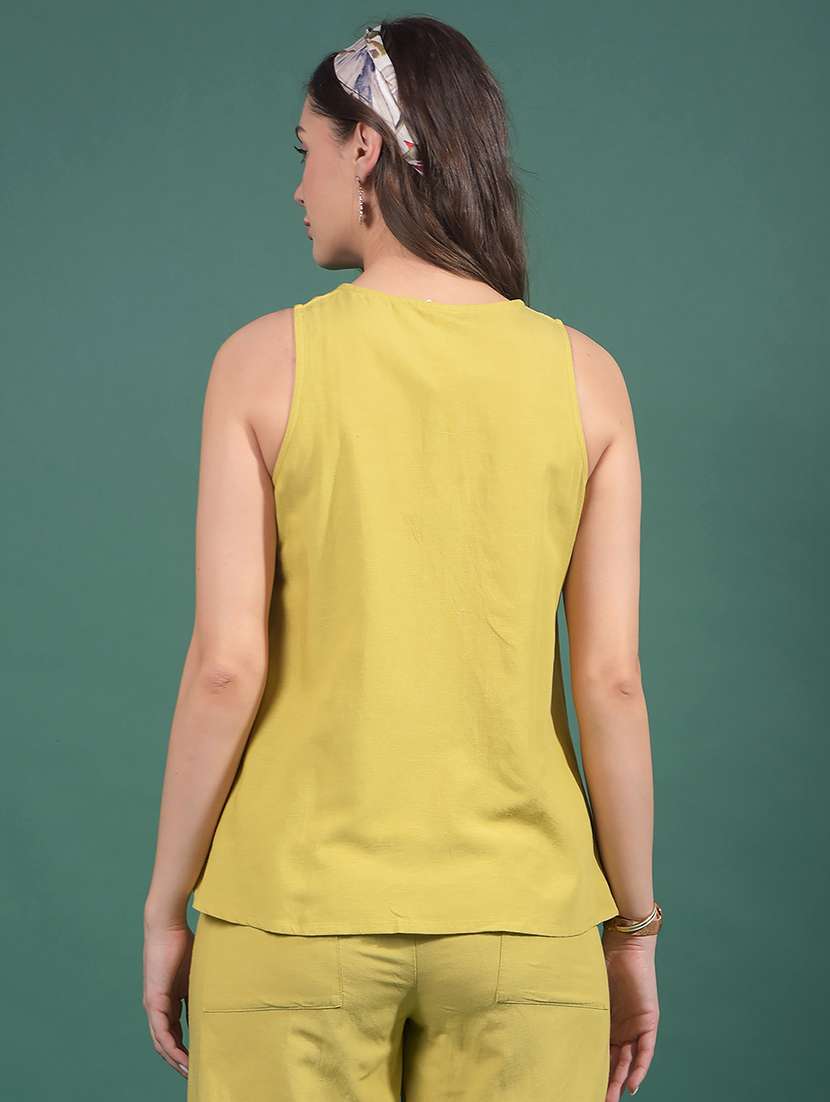 women embroidered sleeveless high low top - 21916088 -  Standard Image - 2