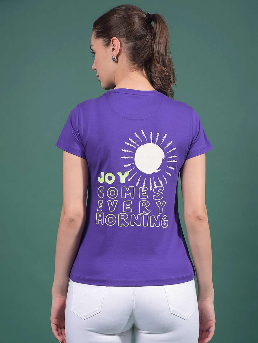 women printed short sleeves regular fit t-shirt