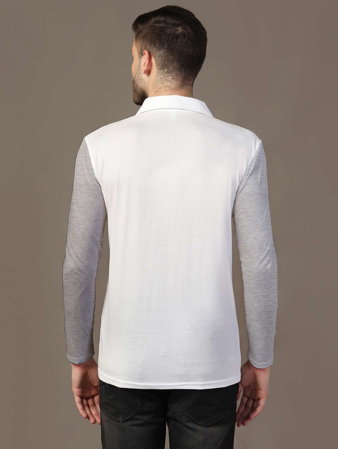 men color block long sleeve regular fit polo t-shirt - 21916330 - Standard Image - 2