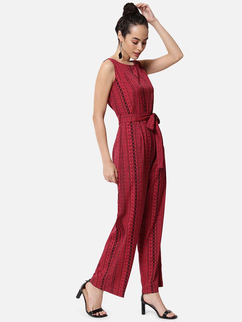 women printed sleeveless full length jumpsuit - 21916431 - Standard Image - 2