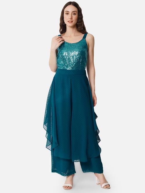 women sequined shoulder strap layered jumpsuit - 21916437 -  Standard Image - 0