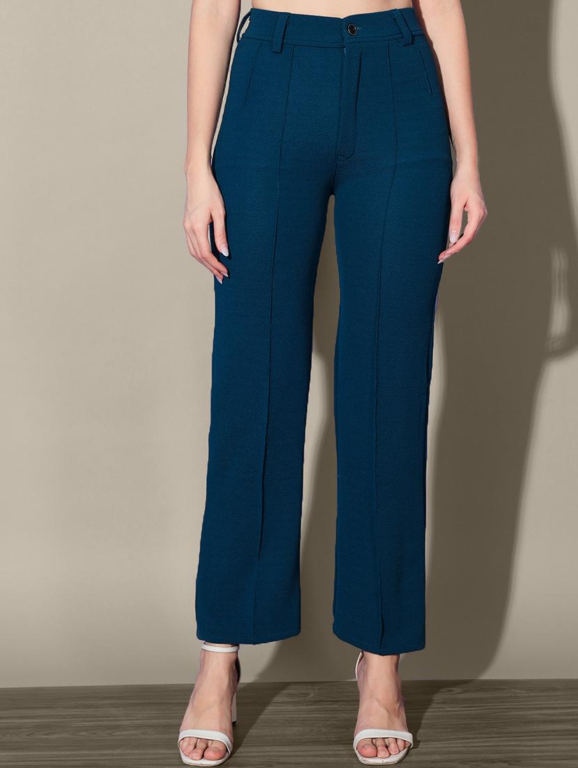 women solid high rise straight trouser - 21916509 - Zoom Image - 0