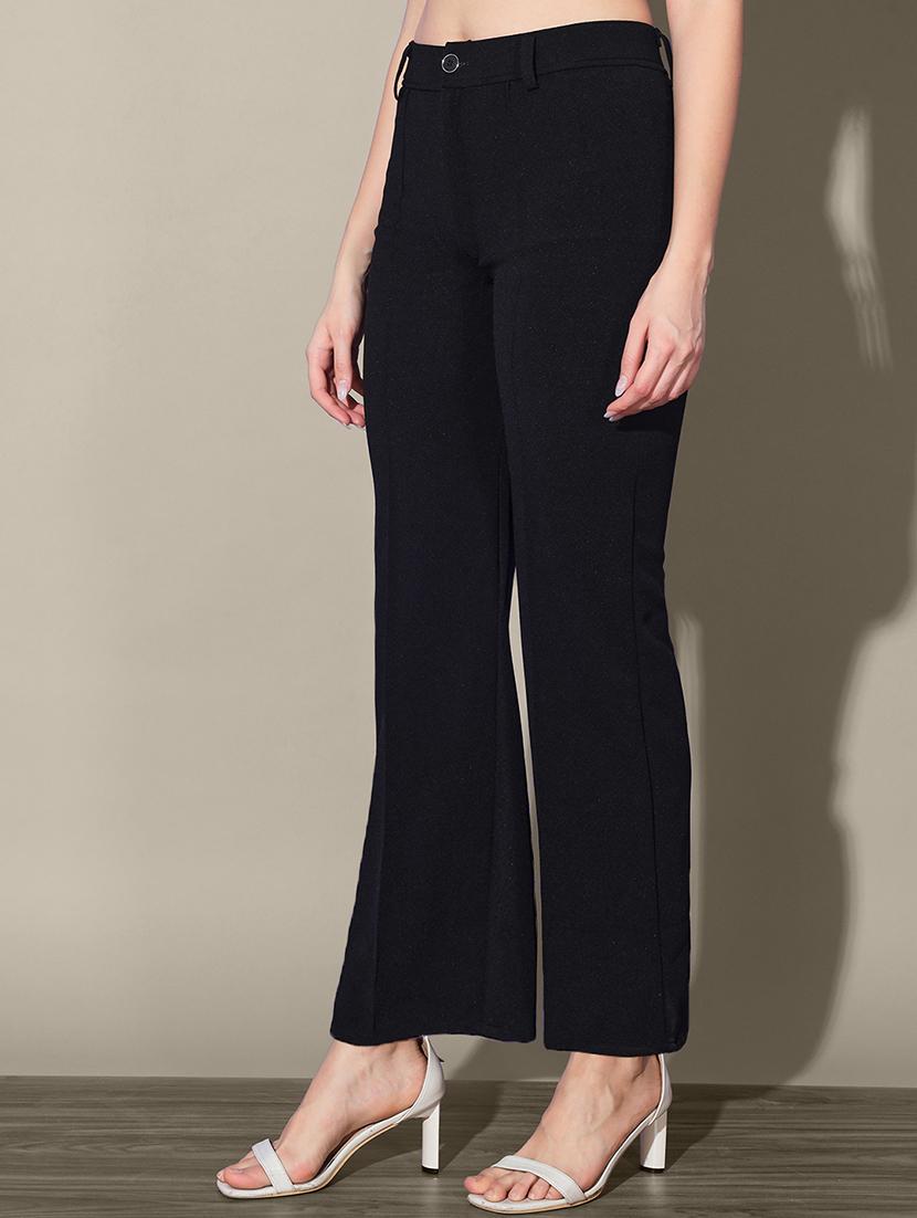 women solid high rise bootcut trouser - 21916511 - Standard Image - 2