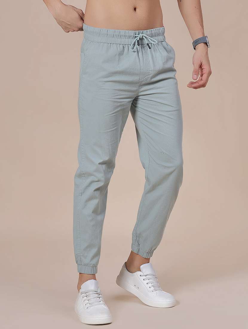 men solid mid rise regular fit jogger - 21916794 -  Standard Image - 2