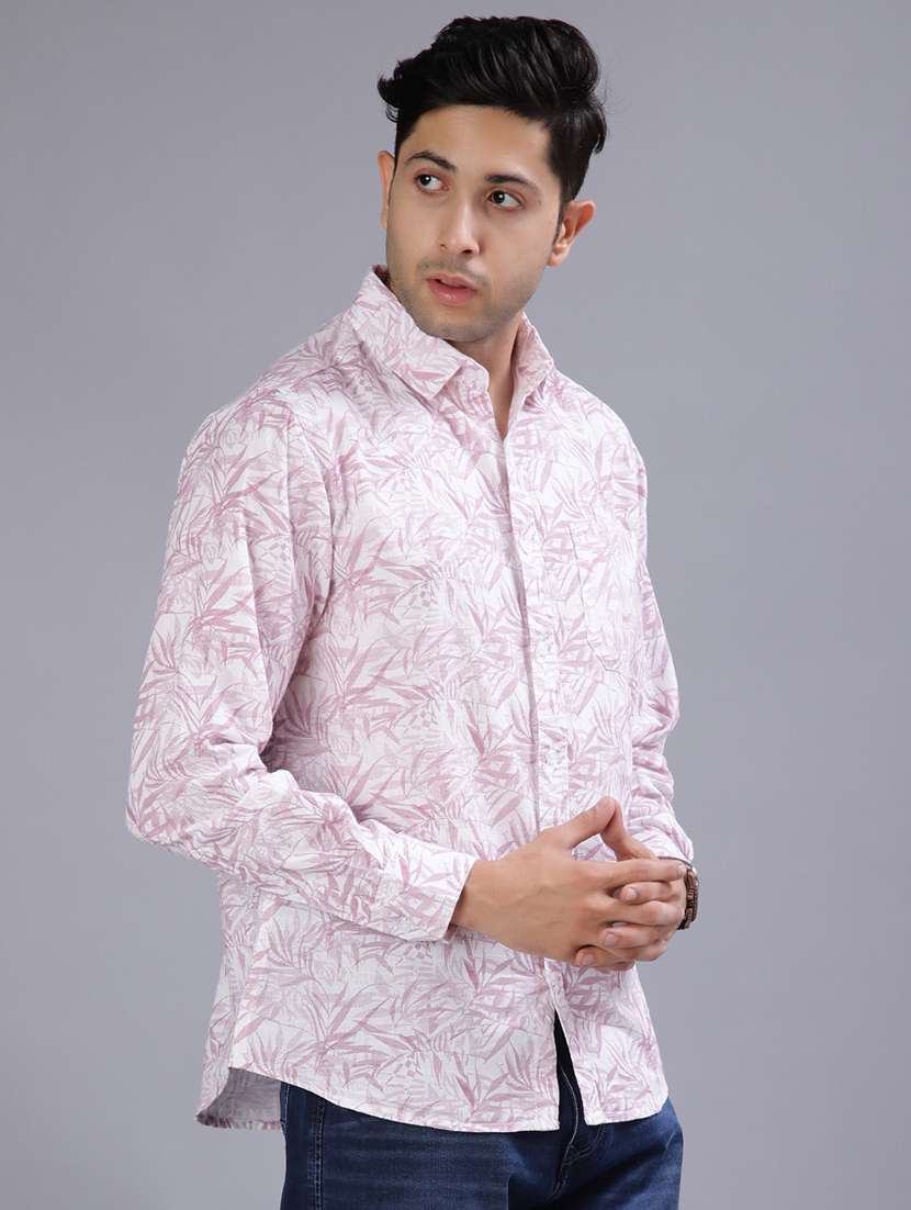 men printed collared long sleeve shirt - 21916859 -  Standard Image - 2
