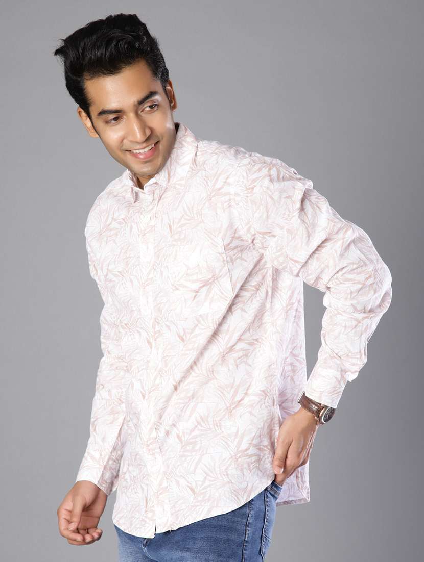 men printed collared long sleeve shirt - 21916860 - Standard Image - 2