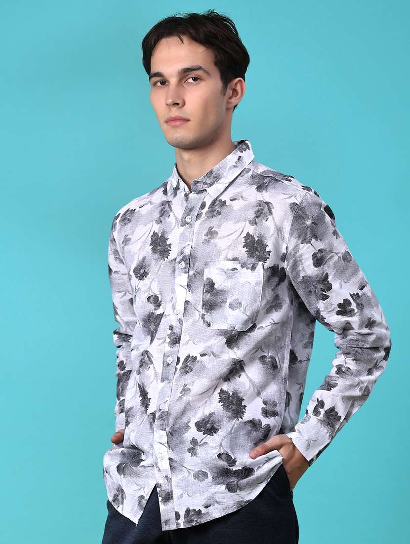 men printed long sleeve regular fit casual shirt - 21916863 -  Standard Image - 2