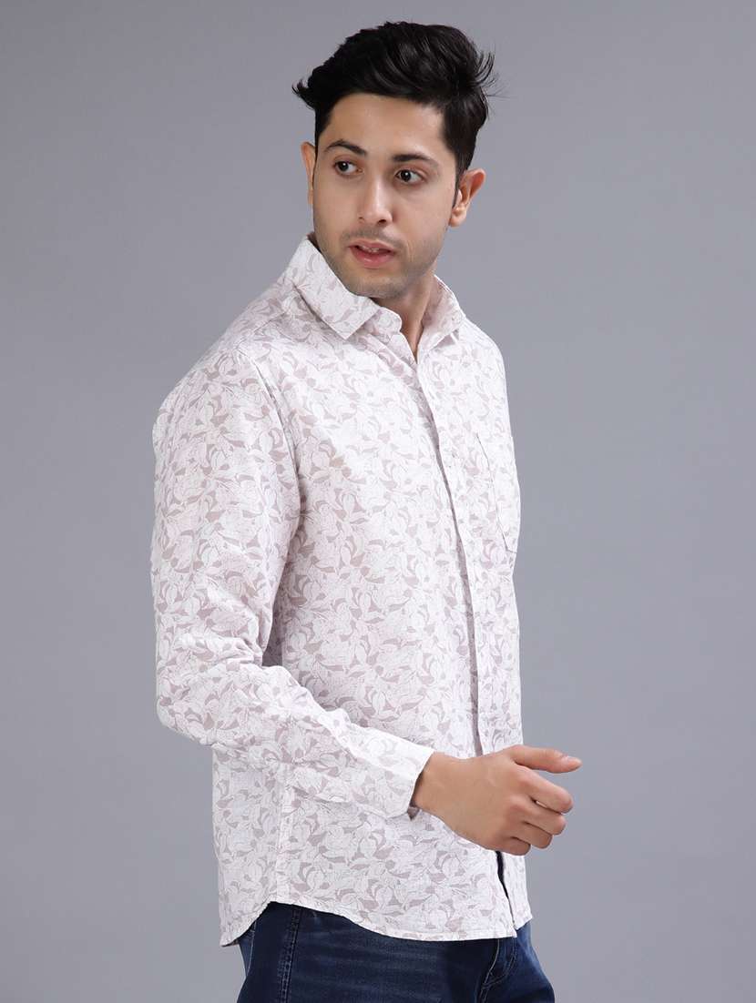 men printed collared long sleeve shirt - 21916864 -  Standard Image - 2