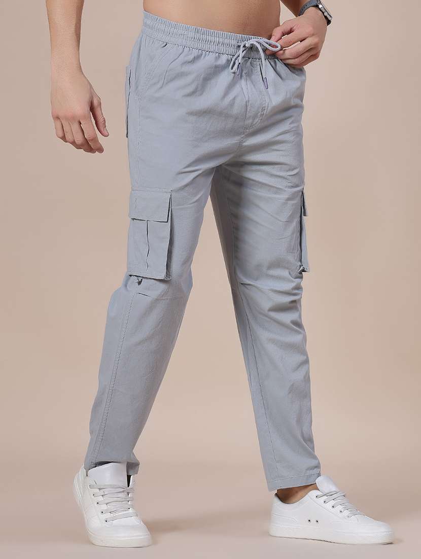 men solid mid rise regular fit cargo - 21916888 -  Standard Image - 2