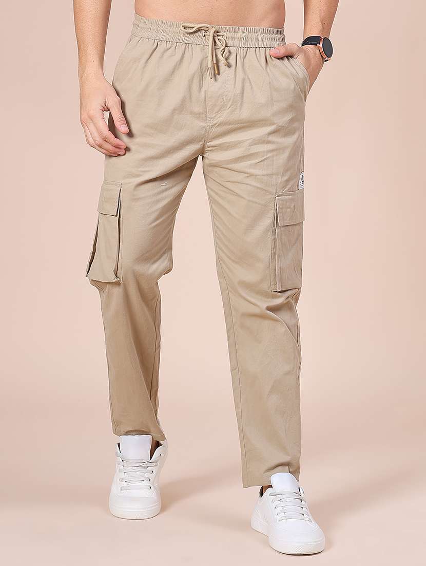 men solid mid rise regular fit cargo - 21916889 -  Standard Image - 2