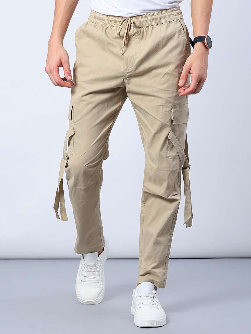men solid mid rise regular fit cargo - 21916890 -  Standard Image - 2