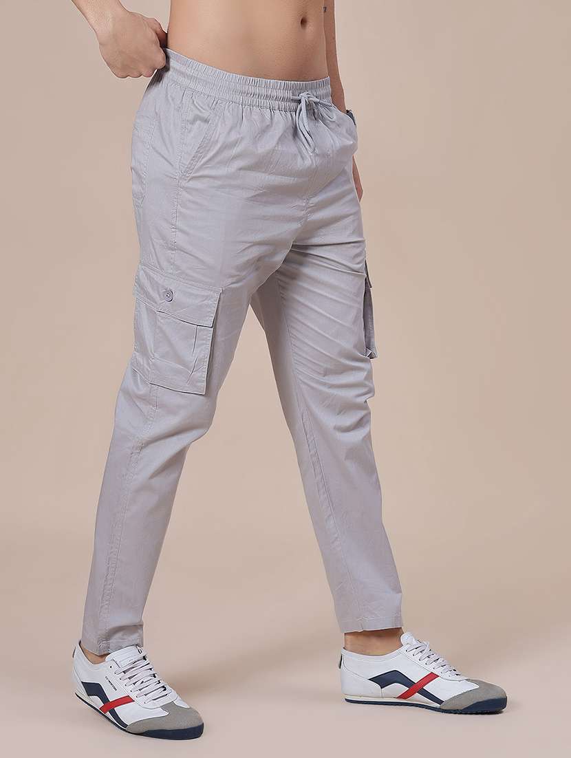 men solid mid rise regular fit cargo - 21916895 -  Standard Image - 2