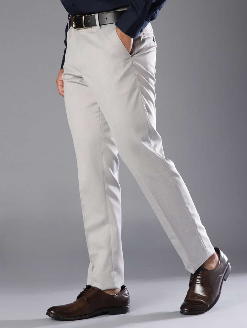 men solid mid rise flat front formal trouser - 21916908 -  Standard Image - 2