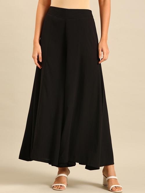 women solid high rise flared palazzo - 21916939 - Standard Image - 0