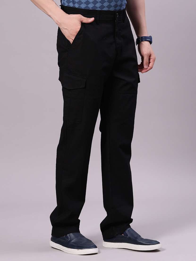 men solid mid rise regular fit cargo - 21916956 -  Standard Image - 2