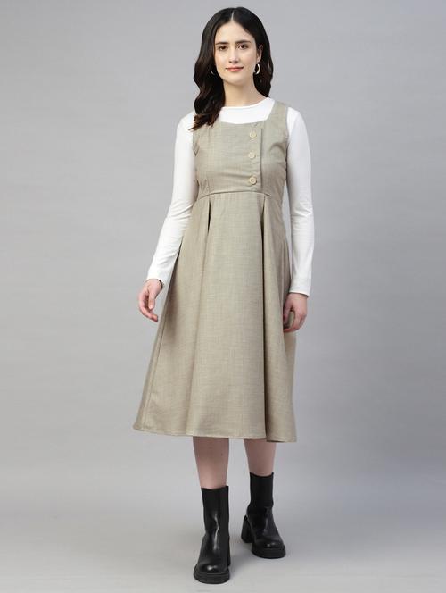 women solid sleeveless fit & flared dress - 21917017 -  Standard Image - 0