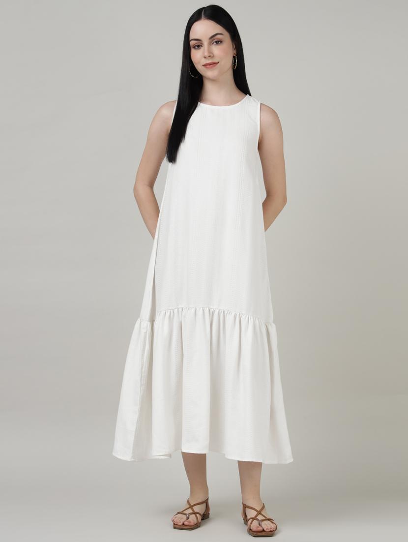 women solid sleeveless tiered dress - 21917020 - Zoom Image - 0