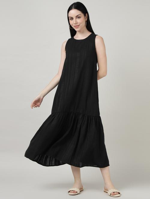 women solid sleeveless tiered dress - 21917021 - Standard Image - 0