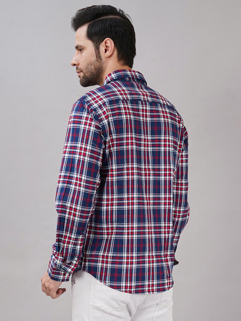 men checkered long sleeve regular fit casual shirt - 21917024 - Standard Image - 2