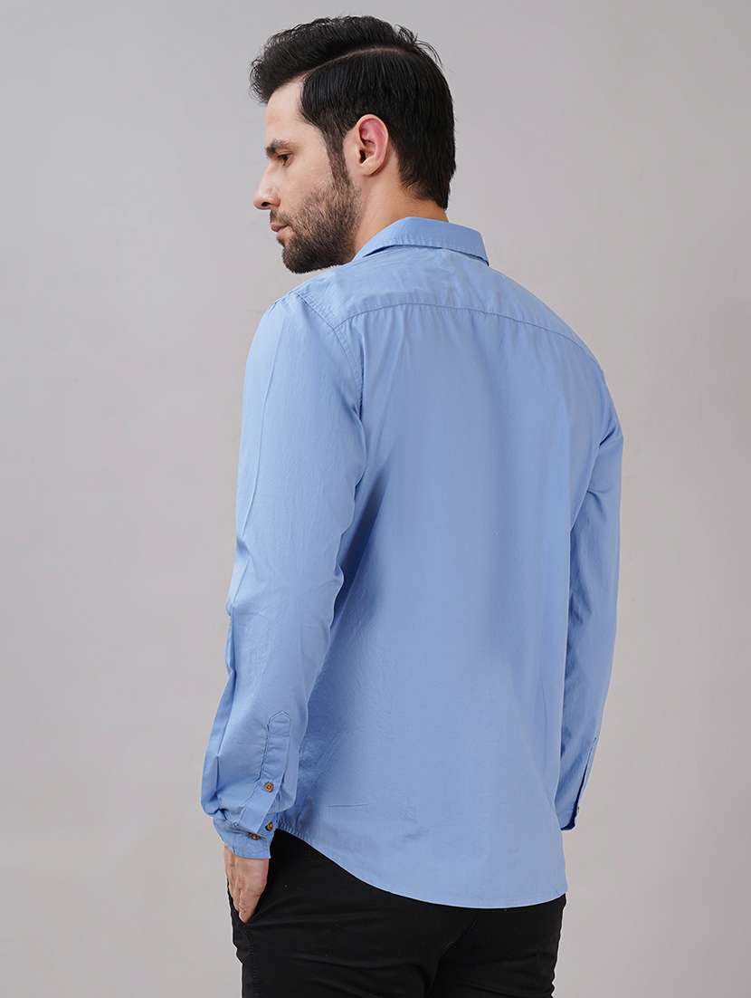 men solid long sleeve regular fit casual shirt - 21917025 -  Standard Image - 2