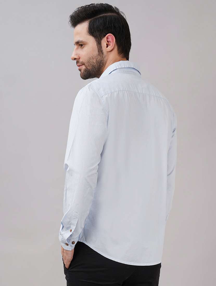men solid long sleeve regular fit casual shirt - 21917026 - Standard Image - 2