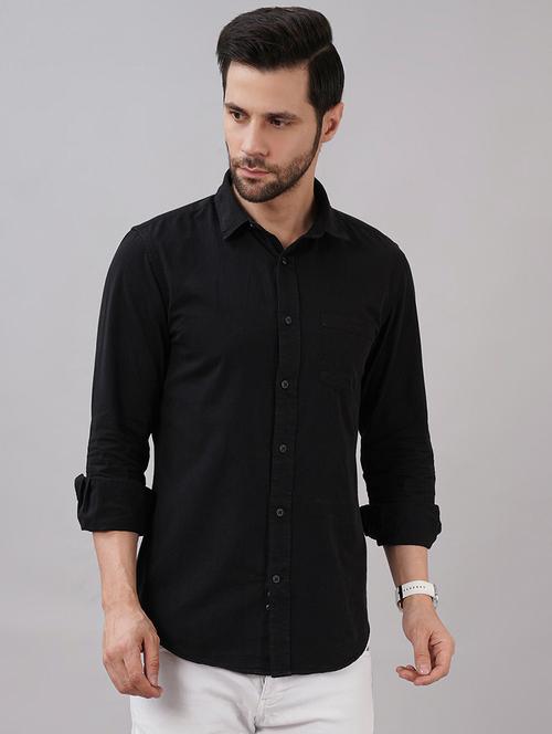 men solid long sleeve regular fit casual shirt - 21917029 -  Standard Image - 0