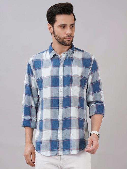 men checkered long sleeve regular fit casual shirt - 21917032 - Standard Image - 0