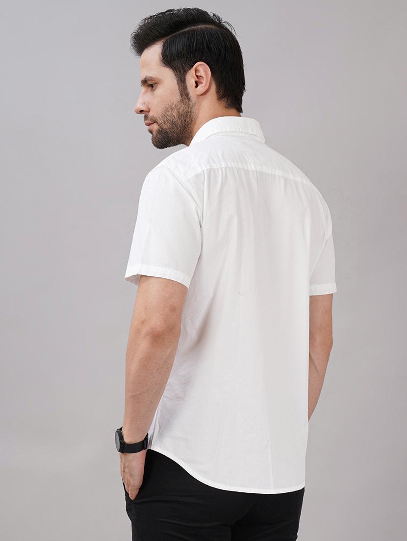 men solid short sleeve regular fit casual shirt - 21917033 - Standard Image - 2
