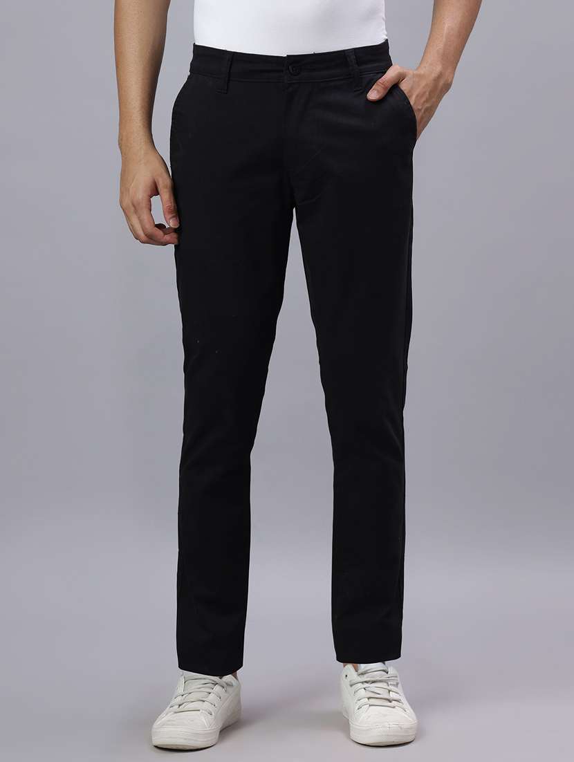 men solid mid rise slim fit chinos