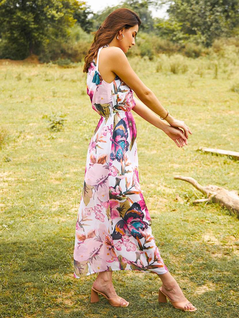 women floral printed sleeveless a-line dress - 21917388 -  Standard Image - 2