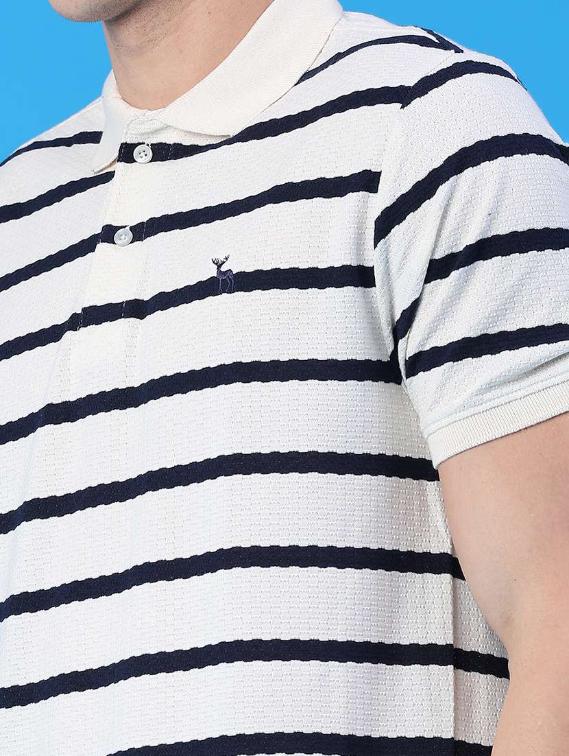 men striped short sleeve regular fit polo t-shirt - 21917621 -  Standard Image - 2