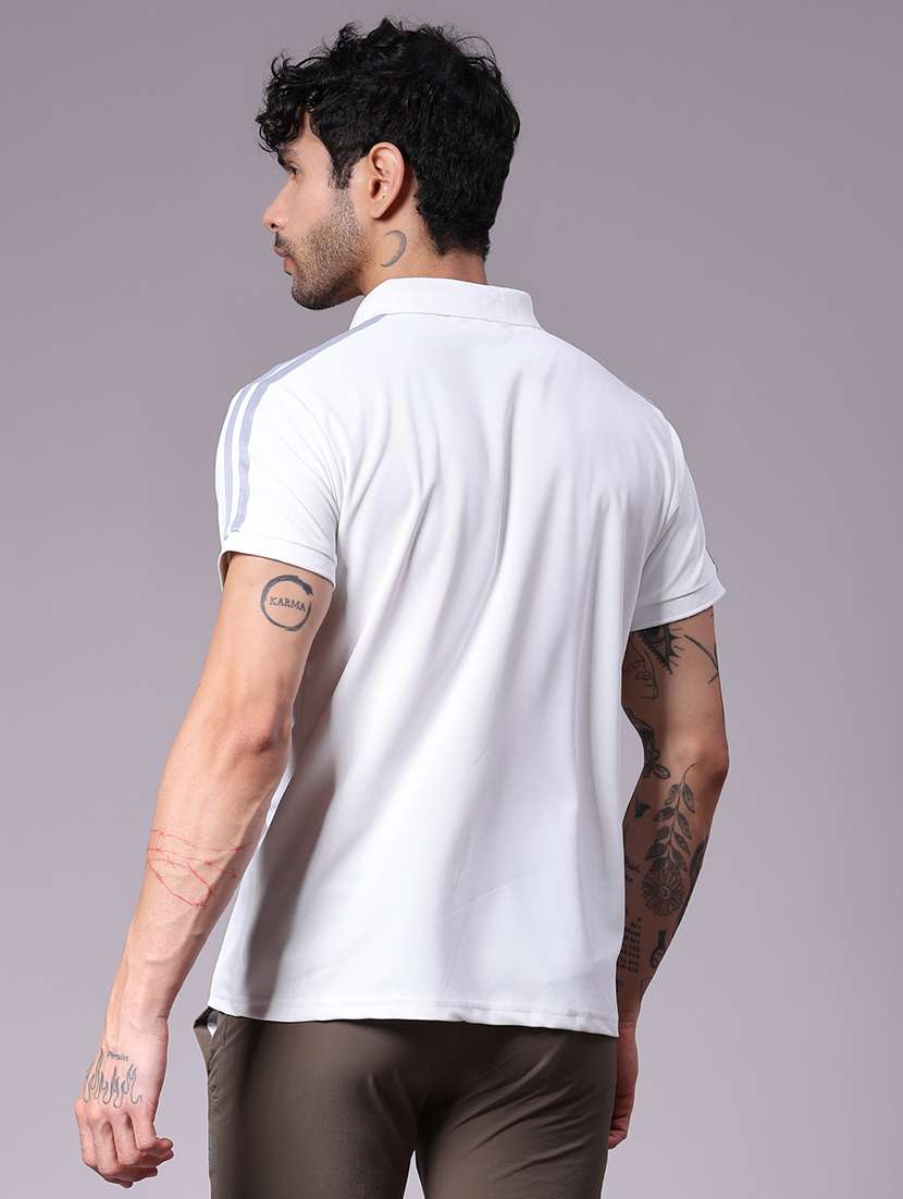 men solid short sleeve slim fit polo t-shirt - 21917643 - Standard Image - 2
