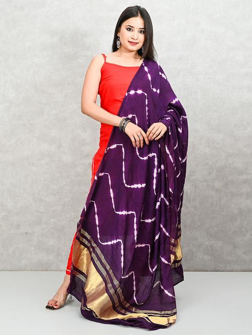 women purple printed dupatta - 21917836 -  Standard Image - 0
