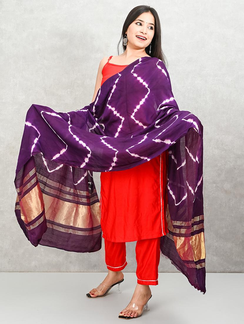 women purple printed dupatta - 21917836 - Standard Image - 2