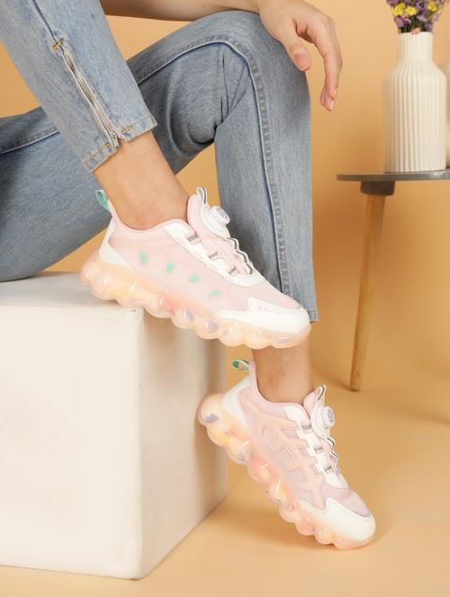 women pink lace-up casual shoe - 21917848 -  Standard Image - 0