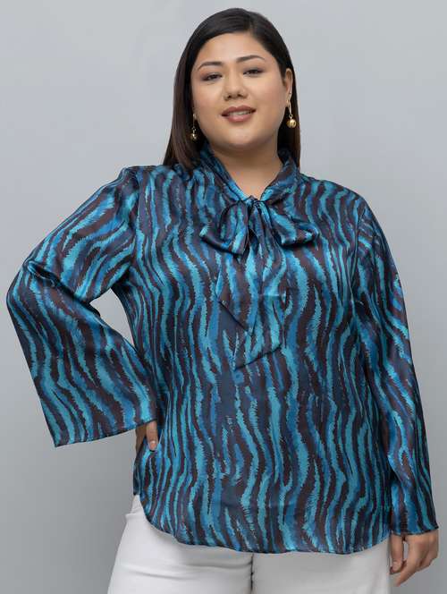 women plus size animal printed bell sleeves top - 21918335 - Standard Image - 0