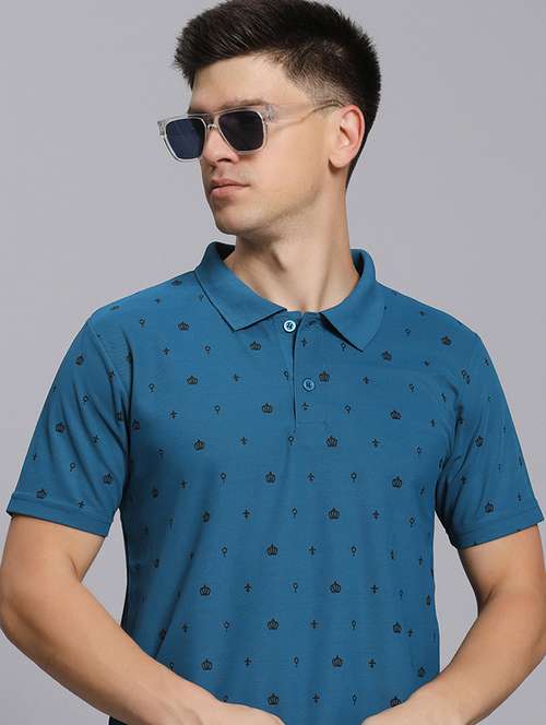 men printed short sleeves polo t-shirt - 21918387 - Standard Image - 0