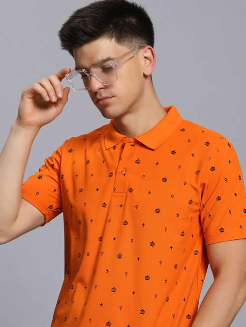 men printed short sleeves polo t-shirt - 21918389 - Standard Image - 0