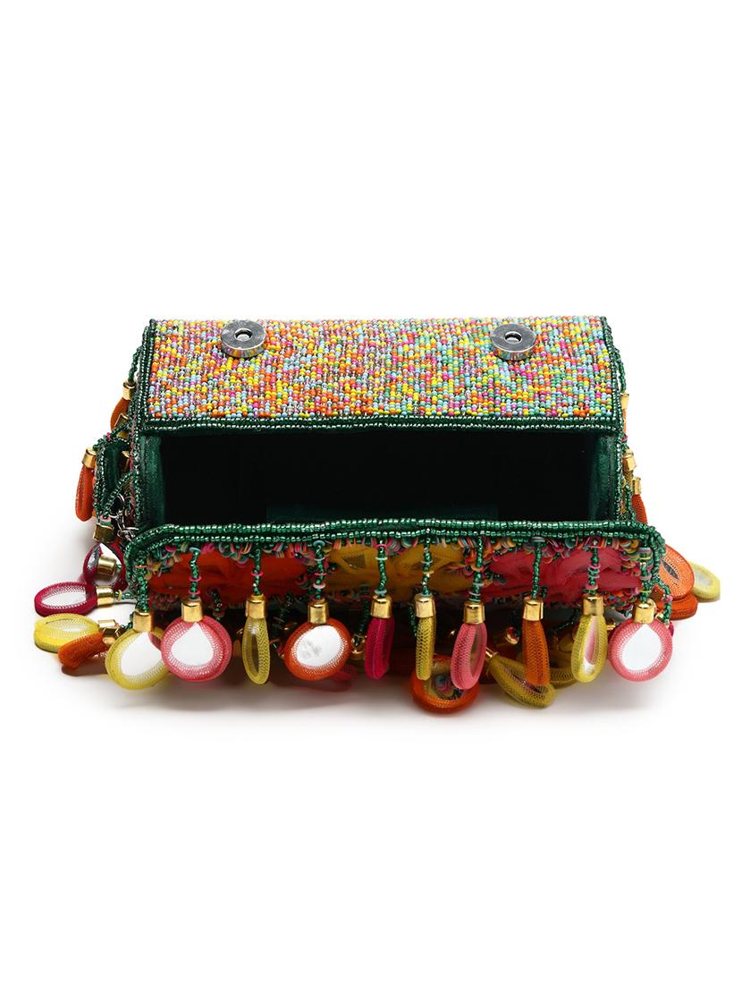 green velvet fold over clutch - 21918648 - Standard Image - 2