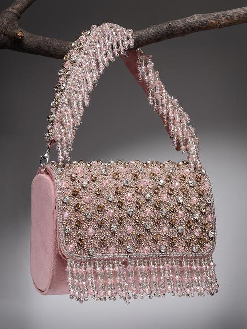 pink suede fold over clutch - 21918650 -  Standard Image - 0