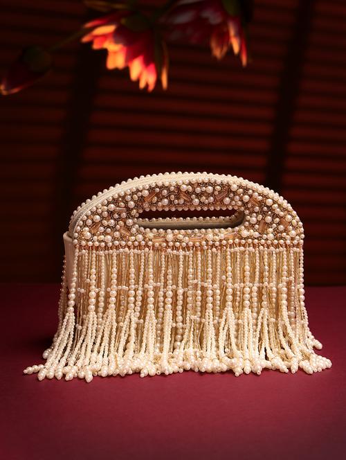 cream velvet regular clutch - 21918651 -  Standard Image - 0