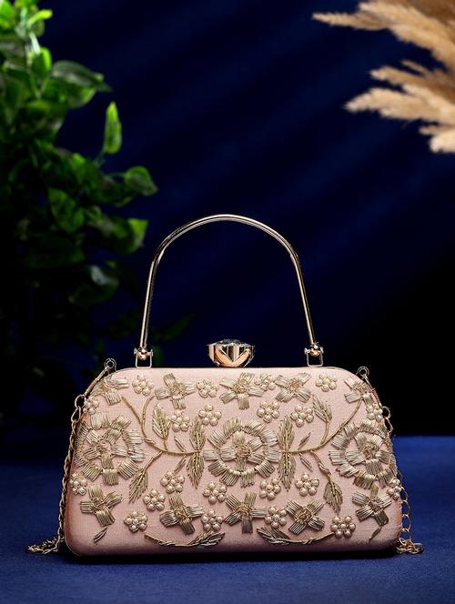 women embellished clutch with detachable sling chain - 21918652 - Standard Image - 0