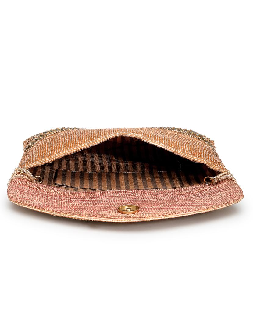 women emmbellished envelope clutch with sling chain - 21918658 - Standard Image - 2