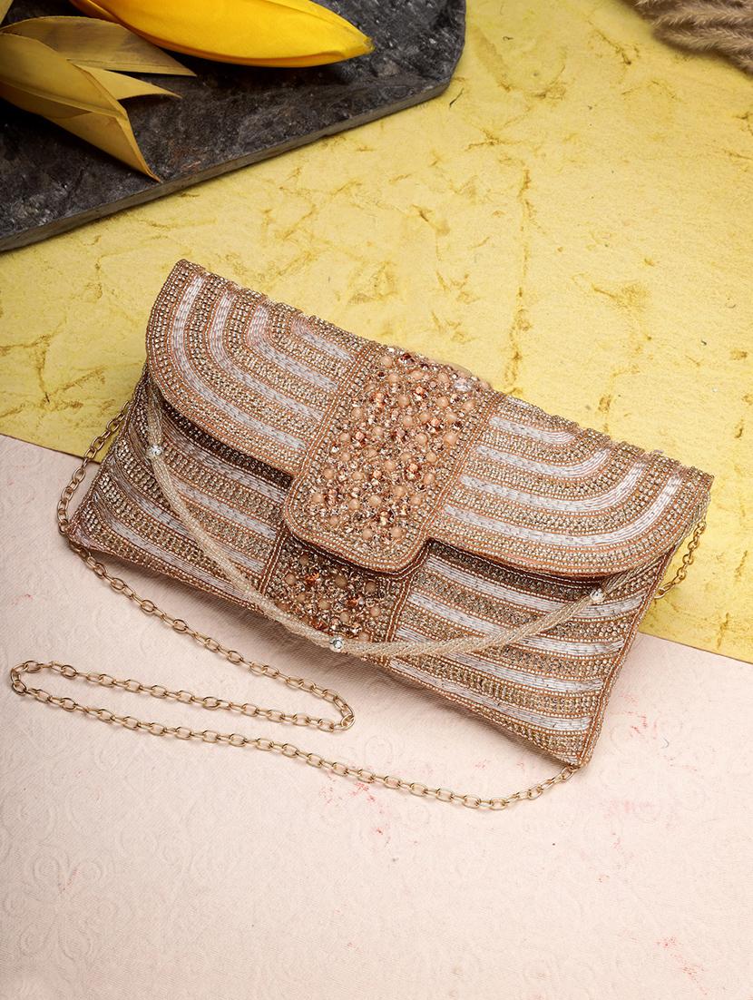 women emmbellished envelope clutch with sling chain - 21918660 - Zoom Image - 0