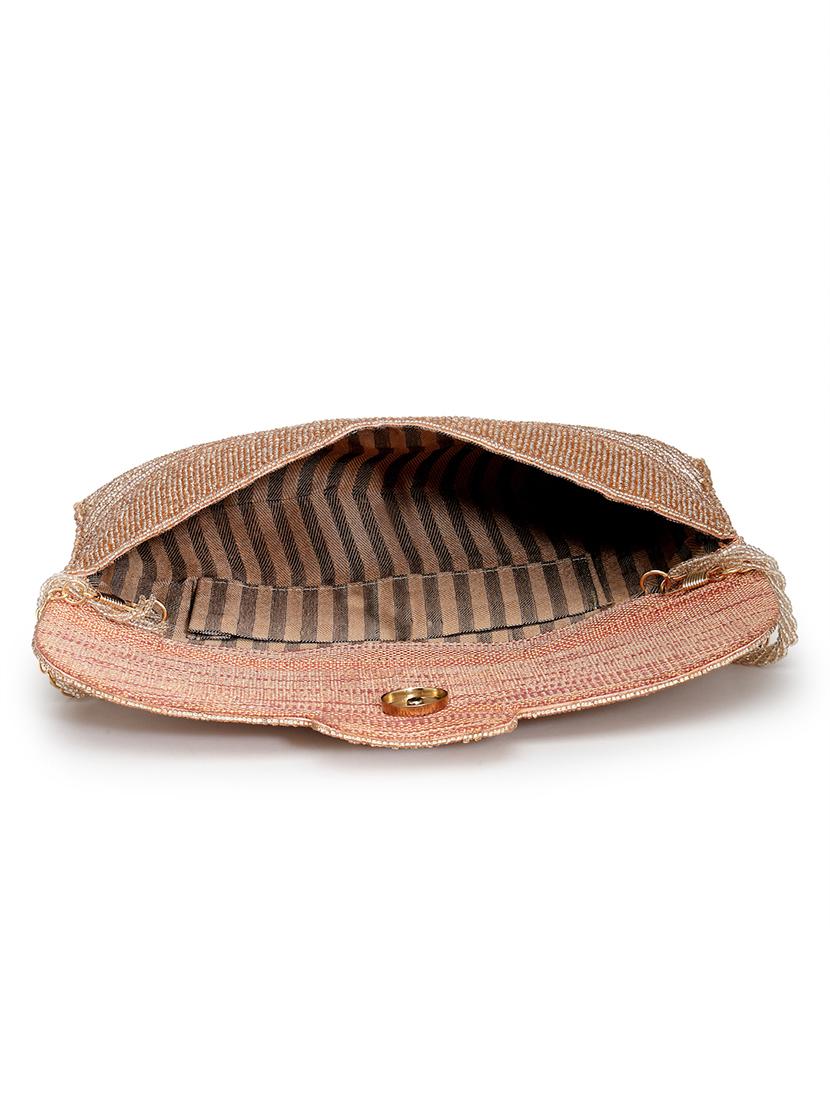 women emmbellished envelope clutch with sling chain - 21918660 - Standard Image - 2