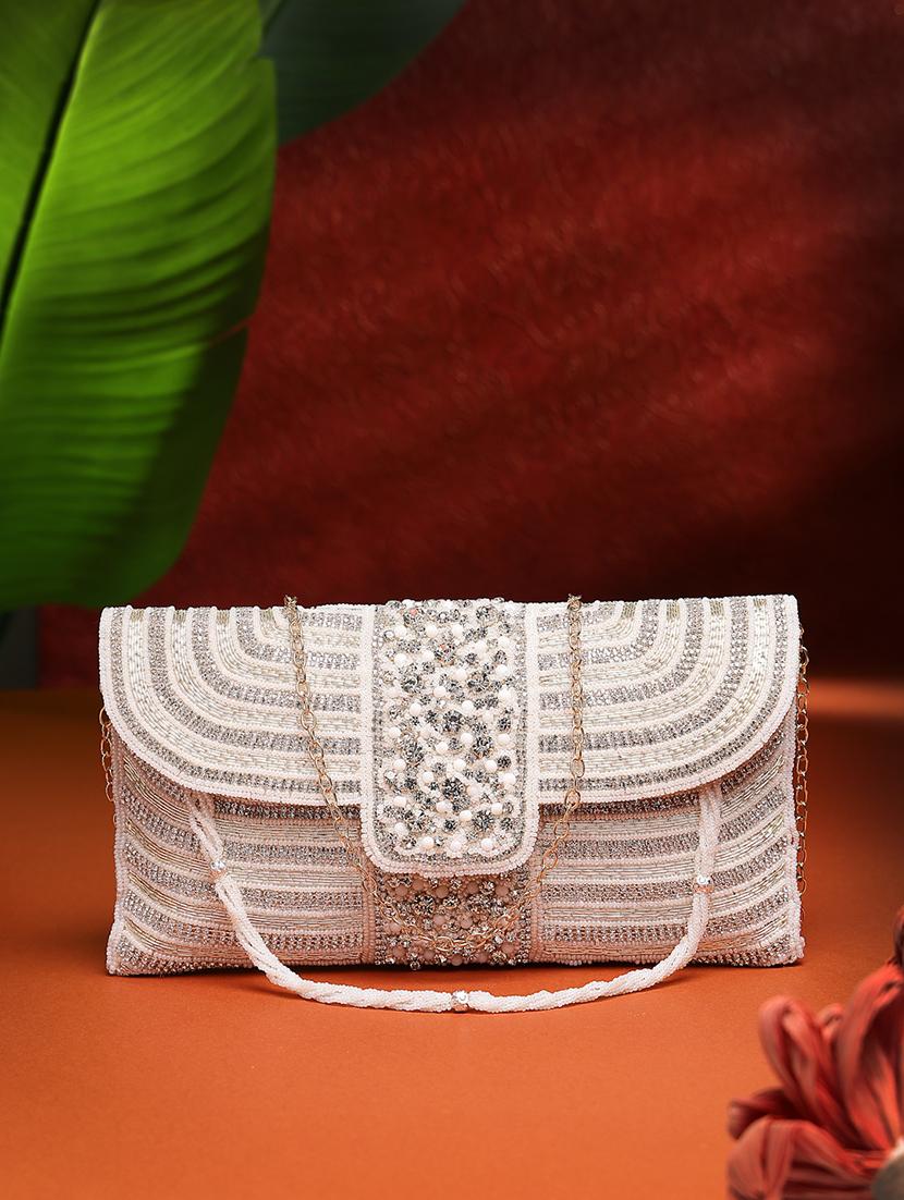 women emmbellished envelope clutch with sling chain - 21918661 - Zoom Image - 0