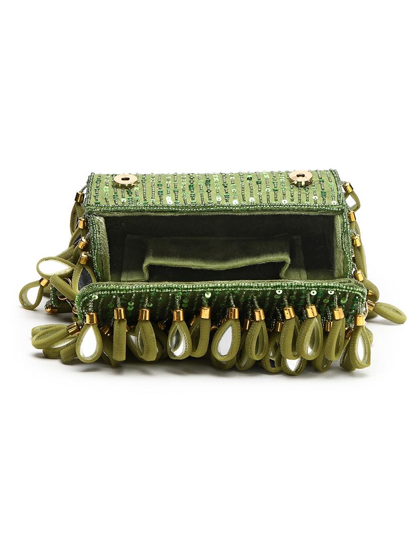 women mirror worked clutch with detachable strap - 21918664 - Standard Image - 2