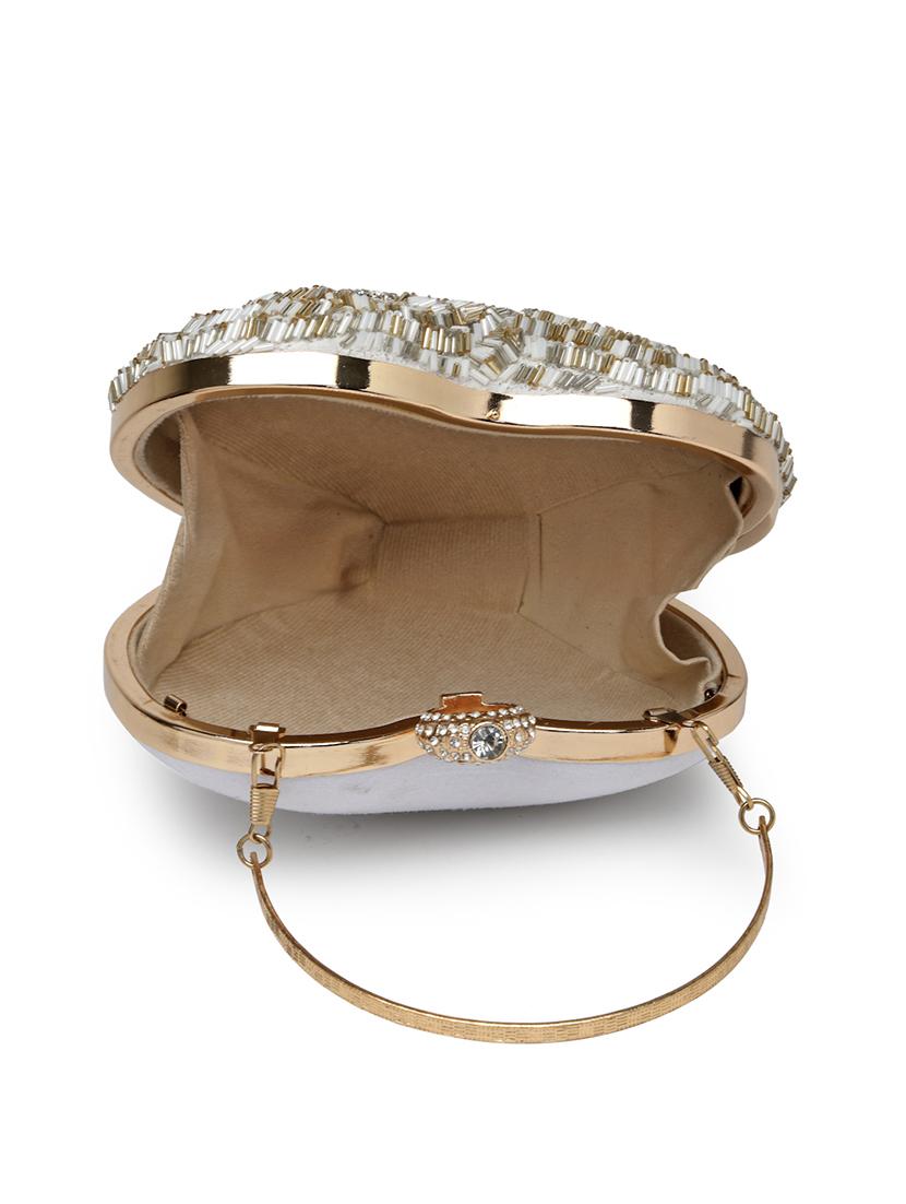 women embellished clutch with detachable sling chain - 21918669 - Standard Image - 2