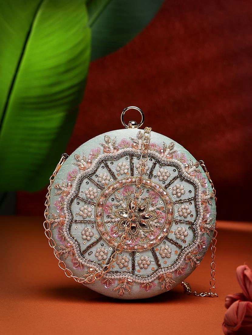 women embellished clutch with detachable sling chain - 21918670 -  Zoom Image - 0